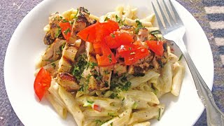 Blackened Chicken Alfredo over Penne  PoorMansGourmet [upl. by Pammi]