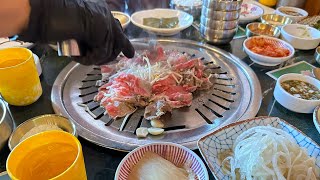 Close Shot Of Beef Brisket amp Myung Bean Sprouts Grilling ASMRIsnt It Looking ScrumptiousYummy [upl. by Sellma804]