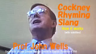 Prof John C WellsCockney Rhyming Slang How it WorksUniversity College London Summer Course 1994 [upl. by Rafat]