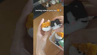 Packing orderan ganci best seller ✨ ganci shiba dan custom keychain charm punchneedle handmade [upl. by Dorothi]