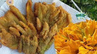 Ricetta fiori di zucca impanati e fritti in padella [upl. by Neerac]