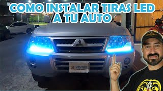 Como Instalar Tiras Led a tu auto con direccionales y DRL de una manera profesional [upl. by Jaquith]