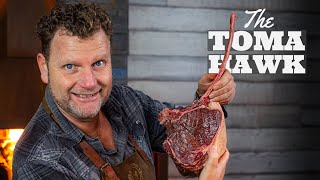 Tomahawk steak op de BBQ Reverse sear gegrilde ribeye  Braaimaster [upl. by Allehc]