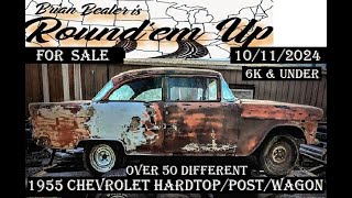 WOW FOR SALE OVER 50 DIFFERENT 1955 CHEVROLET HARDTOP POST WAGON ALL LISTED 6K amp UNDER [upl. by Liebman]