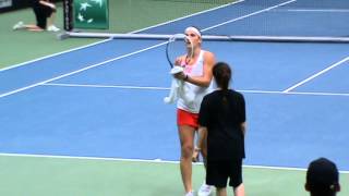 Timea Babos def Johanna Konta 46 765 64 Fed Cup 2014 Budapest [upl. by Ecerahs]