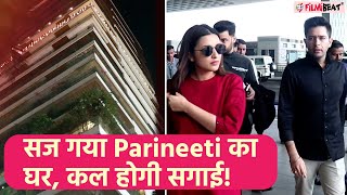 Parineeti Chopra और Raghav Chaddha की सगाई के लिए Parineeti का घर कुछ इस तरह जगमगाया Video Viral [upl. by Llertrac]