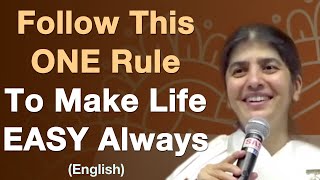 Follow This ONE Rule To Make Life EASY Part 2 English BK Shivani [upl. by Fulmer]