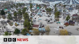 RussiaKazakhstan floods High water levels swamp Orenburg houses  BBC News [upl. by Ahsenor]