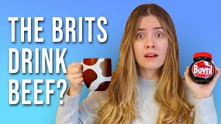 Foreigner tries Bovril for the first time  other crazy UK drinks [upl. by Arbe]