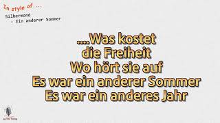 Silbermond  Ein anderer Sommer  Instrumental und Karaoke [upl. by Armallas]