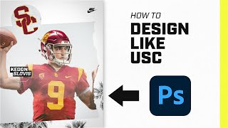 Design Like USC  Photoshop Sports Design Tutorial FREE PSD [upl. by Blockus]