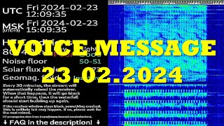 UVB76 VOICE MESSAGE 23022024 1209 UTC [upl. by Elleval]