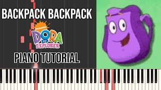 Backpack Backpack  Song from Dora The Explorer PIANO TUTORIAL [upl. by Egroej]