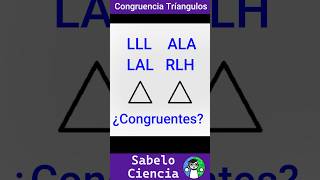 Reglas de Congruencia Triangulos  En menos de 1 minuto matematicas triángulos [upl. by Aicemaj452]