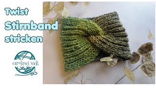 Twist Stirnband stricken für Anfänger mit tiefergestochenen Maschen Vollpatent [upl. by Dierolf237]