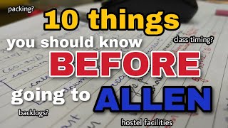 10 things you should know before going to ALLEN in 2024 allen neetaspirant [upl. by Neleb]