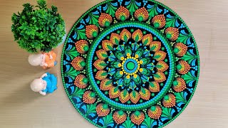 Colorful Dot Mandala Art for Beginner  STEP by STEP Dot Mandala Tutorial  DOT MANDALA ART [upl. by Esital549]