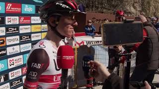 Tadej Pogacar  Interview at the start in Slovenian  TirrenoAdriatico 2022  Stage 4 [upl. by Michaele]