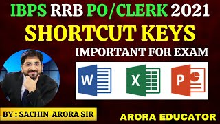 Computer Awareness for IBPS RRB PORRB Clerk  Computer Shortcut Keys  IBPS RRB Computer Awareness [upl. by Annor302]