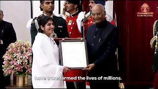 BK Shivani Receiving Nari Shakti Award From The President Of India [upl. by Eltsirk]