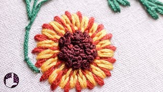 Stitching Embroidery Tutorial  Long and Short Stitch  Beautiful Flower  HandiWorks 26 [upl. by Lesirg]