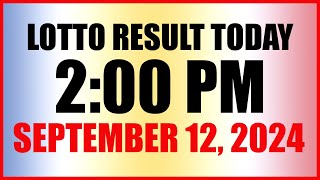 Lotto Result Today 2pm September 12 2024 Swertres Ez2 Pcso [upl. by Emearg]