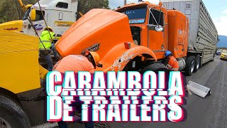 CARAMBOLA de TRAILERS en la autopista Veracruz [upl. by Saphra]