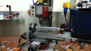 Drilling a multiple holes  7075 aluminum piece on Sieg X2 mill [upl. by Aruasi]