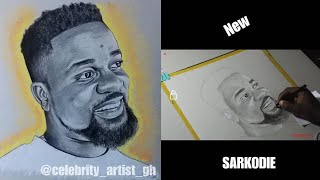 DRAWING Sarkodie BET Award WinnerCELEBRITY ARTIST GH  KING SARK [upl. by Udele]