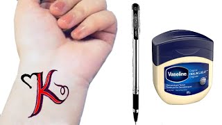 How to make tattoo at home  Diy tattoo with pen [upl. by Pietrek]