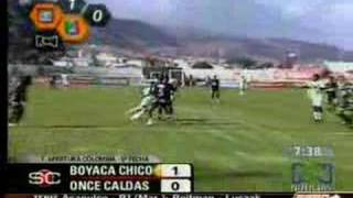 Gol de Miguel Caneo Boyacá Chicó 1  Once Caldas 0 [upl. by Jarrow]