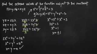 lagrange multipliers three dimensions one constraint KristaKingMath [upl. by Janeen241]