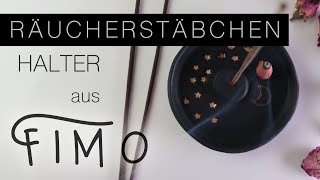 DIY Mystischer ⭐️🌙 Räucherstäbchen  Halter aus Fimo  Komplette Anleitung in Deutsch [upl. by Ahsirak]