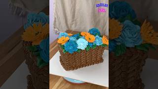 Flower basket cake shorts cake cakedecorating cakedesign cakedecorating birthdaycake [upl. by Thorin877]