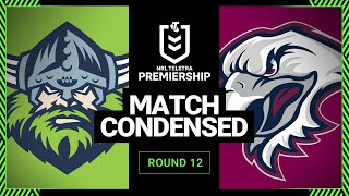 NRL 2023  Canberra Raiders v Manly Warringah Sea Eagles  Condensed Match Round 12 [upl. by Adianez]