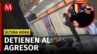 Hombre APUÑALA a 4 pasajeros en la estación Tacubaya de la Línea 7 del Metro [upl. by Leftwich]