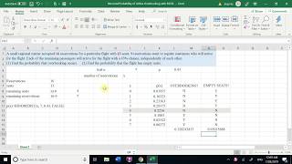 Binomial Probability of Airline Overbooking with EXCEL [upl. by Elton15]