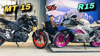 Yamaha R15 V4 Vs Yamaha MT 15  Which is Best Bike  Detailed Comparison  MT 15 Vs R15 V4 🔥 [upl. by Allisan]