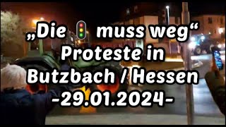 Bauernproteste Butzbach  Hessen 29 Januar 2024 [upl. by Ayetal]