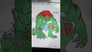 Blinka street fighter drawing colouring  art cartoon koreanart anime sketchredraw drawholic [upl. by Enilamme]