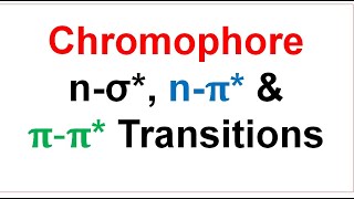 UV7  Chromophore in UVvisible spectroscopy  nσ amp n𝛑 transitions  𝛑𝛑 transitions [upl. by Heppman195]