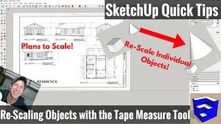 How to ReScale Your Model in SketchUp  Using the Tape Measure Tool to Adjust Scale [upl. by Friedrich]