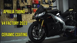 Aprilia Tuono V4 Factory 2023 Ceramic Coating by Moto Detail Garage [upl. by Lleynad]