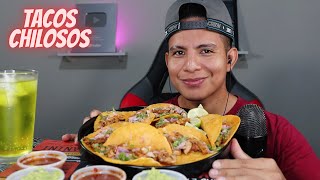 ASMR Comiendo TACOS CHILOSOS CON CARNE [upl. by Nanon]