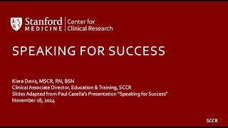 Speaking for Success with Kiera Davis MS RN BSN [upl. by Kelcie]