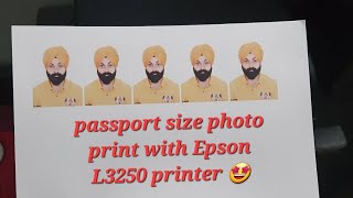 Passport size photo print with Epson L3250 printer epson viral printer [upl. by Ndnarb]