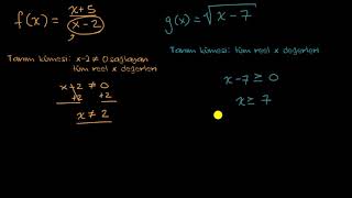 Fonksiyonların Tanım Kümesini Bulma Matematik Cebir 1 [upl. by Taddeo]