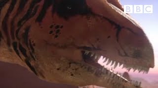 A deadly Allosaurus ambushes its prey  Planet Dinosaur  BBC [upl. by Oakleil585]