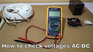 how to check AC voltage and DC voltage and Ampere with digital multimeter dt9205a [upl. by Akkimat]