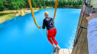 BUNGEE JUMP OVER HET WATER 2515 [upl. by Lindbom]